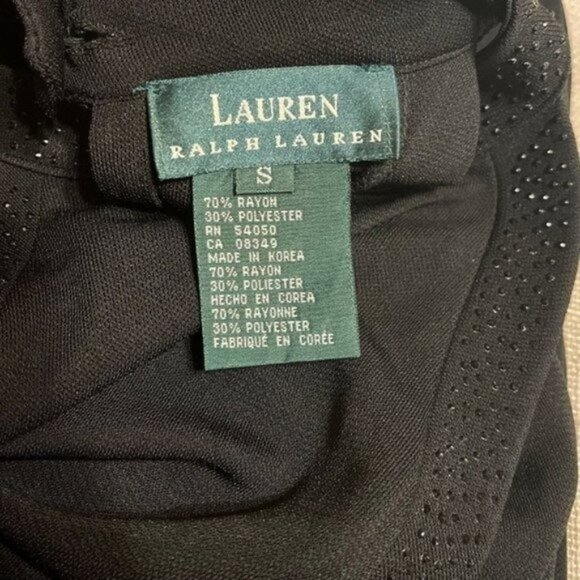 Ralph Lauren Black Sparkly Sheath Dress Midi Small - Picture 10 of 11